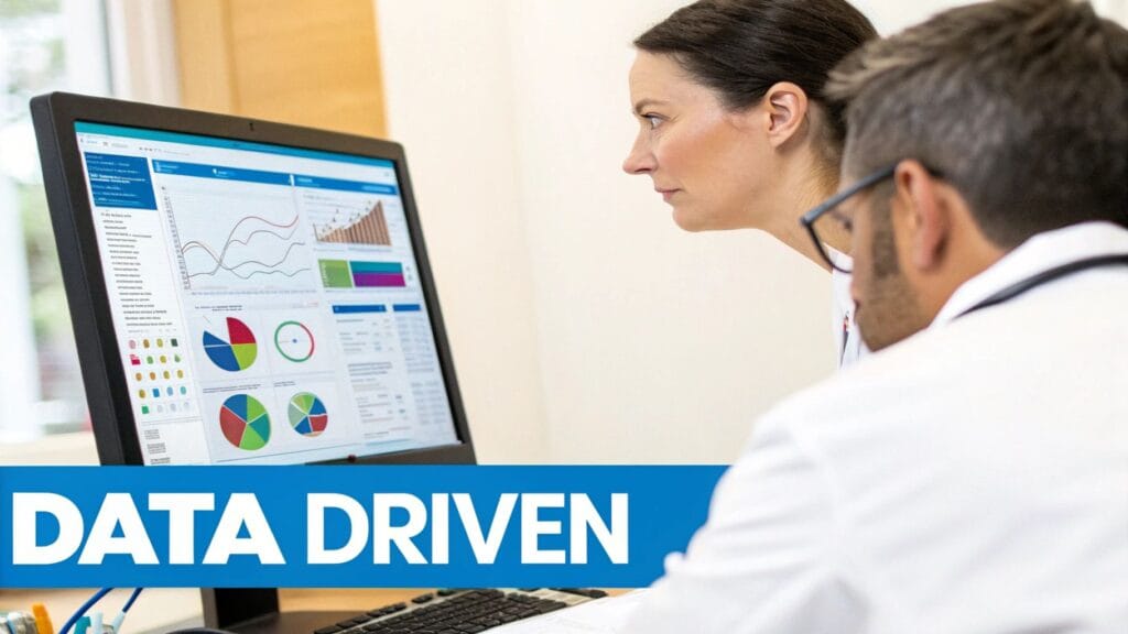 doctors analyzing data