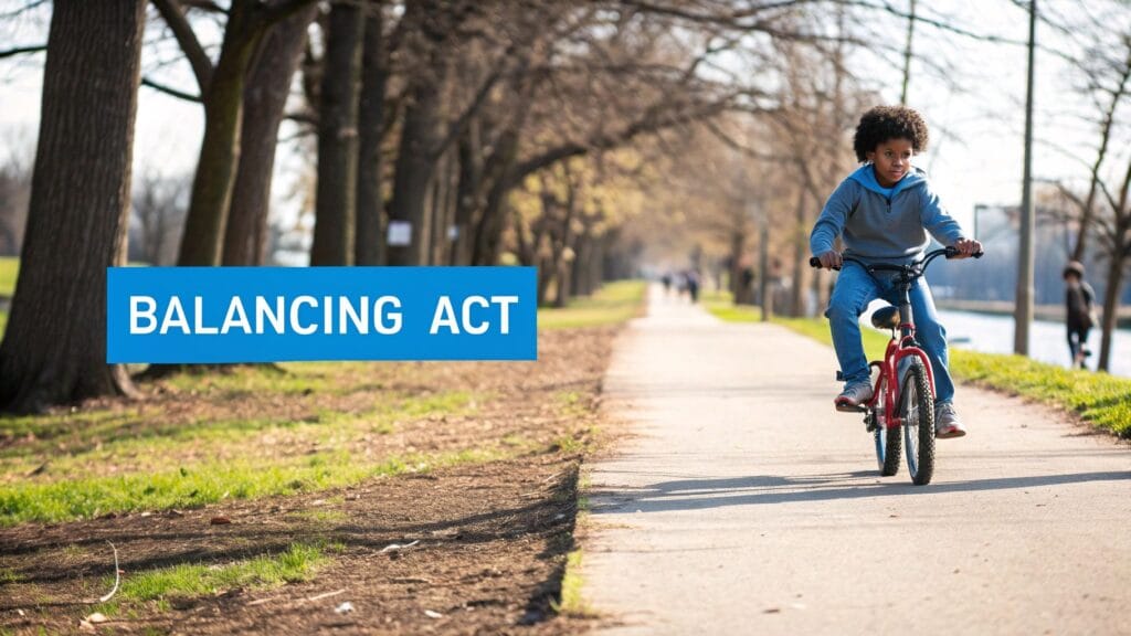 kid riding a bike
