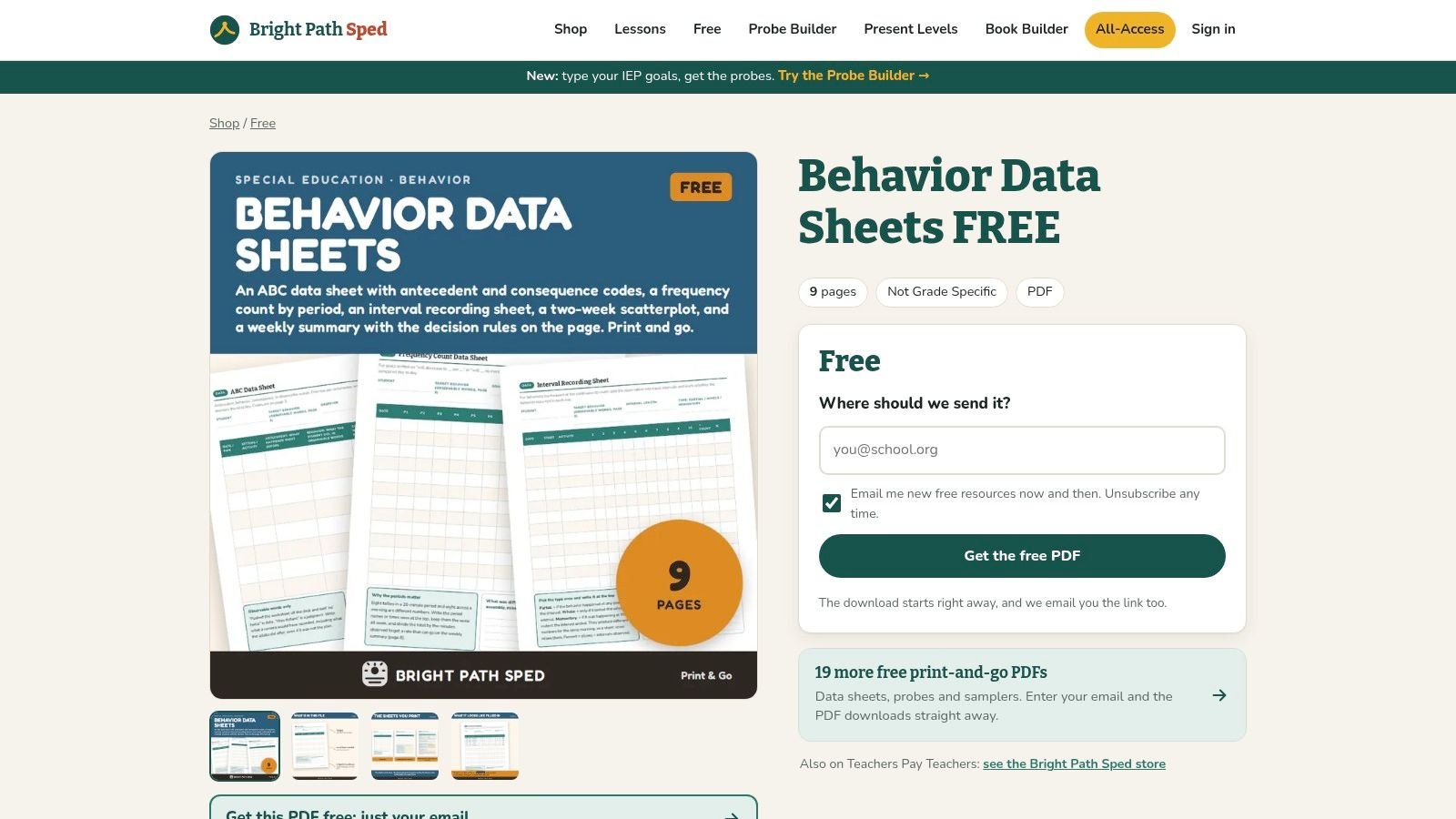 ThinkPsych – Free Task Analysis Data Sheet